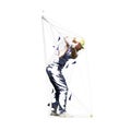 Golf player, abstract isolated low polygonal vector illustration. Geometric golfer logo Royalty Free Stock Photo