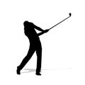 Golf player, abstract isolated vector silhouette Royalty Free Stock Photo