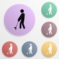 Golf player badge color set icon. Simple glyph, flat vector of sport icons for ui and ux, website or mobile application Royalty Free Stock Photo