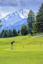 Golf player, Crans-Montana, Switzerland