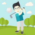 Golf player on field Royalty Free Stock Photo