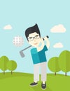 Golf player on field Royalty Free Stock Photo