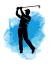 Golf player graphic in vector quality.