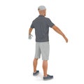 Golf Player in a gray shirt on a white. 3D illustration Royalty Free Stock Photo