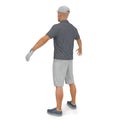 Golf Player in a gray shirt on a white. 3D illustration Royalty Free Stock Photo