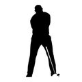 Golf player icon. Isolated vector silhouette Royalty Free Stock Photo