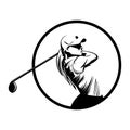 Golf player icon logo Royalty Free Stock Photo