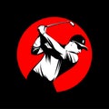 Golf player icon logo Royalty Free Stock Photo