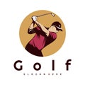 Golf player icon logo Royalty Free Stock Photo