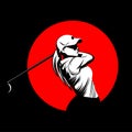 Golf player icon logo Royalty Free Stock Photo