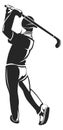 Golf player icon. Sport club black logo Royalty Free Stock Photo