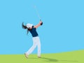 Golf Player on illustartion graphic vector