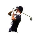 Golf player, geometric vector illustration Royalty Free Stock Photo