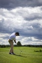 Golf player pitching Royalty Free Stock Photo