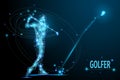 Golf player poly Royalty Free Stock Photo