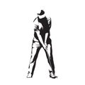 Golf player preparing for golf swing Royalty Free Stock Photo