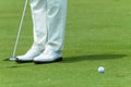 Golfer Green Putting Ball Shoes Royalty Free Stock Photo