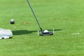 Golfer Putting Ball Shoes Pegs