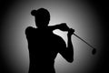 Golf player silhouette Royalty Free Stock Photo