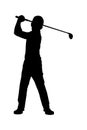 Golf player silhouette vector Royalty Free Stock Photo