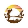 golf player silhouettes vector Royalty Free Stock Photo