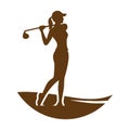 golf player silhouettes vector Royalty Free Stock Photo