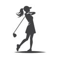 golf player silhouettes vector Royalty Free Stock Photo