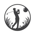 golf player silhouettes vector Royalty Free Stock Photo