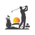golf player silhouettes vector Royalty Free Stock Photo