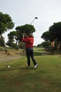 Golf player at the tee, Andalusia, Spain Royalty Free Stock Photo