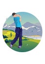 golf player. Vector illustration decorative design Royalty Free Stock Photo