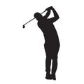 Golf player vector isolated silhouette