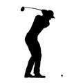 Golf player vector isolated silhouette