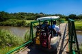 Golf Players Cart Bridge Royalty Free Stock Photo