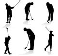 Golf players silhouette