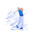 Golf players Vector illustration Royalty Free Stock Photo