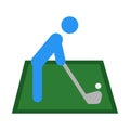 Golf playing icon in flat style vector