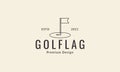 Golf point ball lines flag logo design vector icon symbol graphic illustration