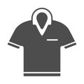 Golf polo shirt solid icon, golf concept, t-shirt sign on white background, Polo shirt icon in glyph style for mobile