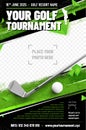 Golf poster template with place for your photo Royalty Free Stock Photo