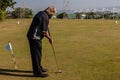 Golf Range Player Putting Royalty Free Stock Photo