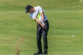 Golf Professional Simon Thorton Swinging