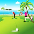 Golf putt, Playing golf on holidays,