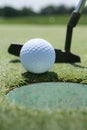 Golf Putter, Ball and Green Royalty Free Stock Photo