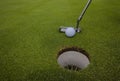 Golf Putter Ball Hole Royalty Free Stock Photo