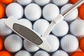 Golf putter and balls Royalty Free Stock Photo