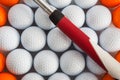 Golf putter and balls Royalty Free Stock Photo