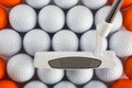 Golf putter and balls