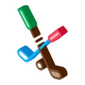 Golf Putters Ball isometric icon vector illustration