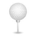 Golf realistic ball on a tee Royalty Free Stock Photo